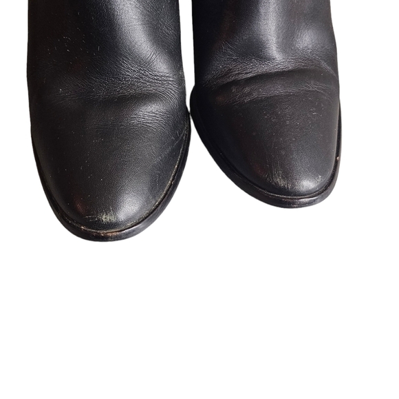 Zara black Studded Women's bootie Shoes 3.5" Chunk Heel Zipper Closure EU 39 - Picture 9 of 13